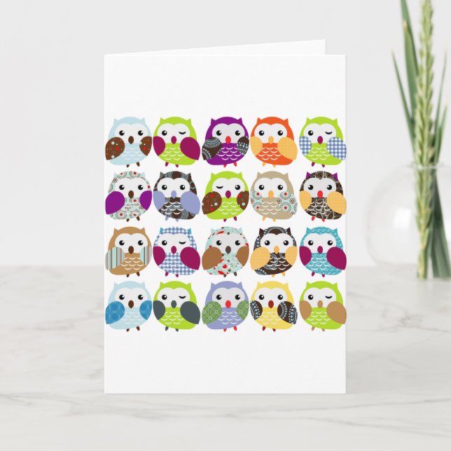 Colorful Owl Pattern Card (Front)