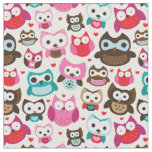 colorful owl pattern fabric