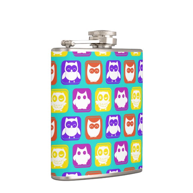 Colorful Owl Pattern Flask (Right)