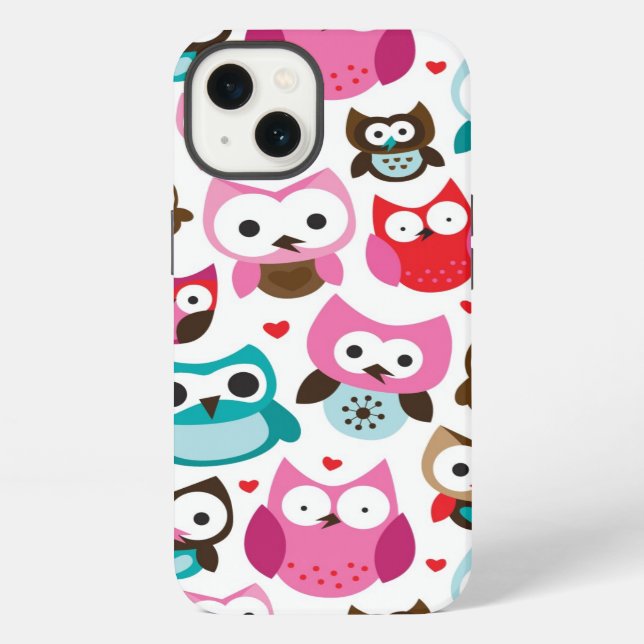 colorful owl pattern iphone case (Back)