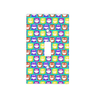 Colorful Owl Pattern Light Switch Cover