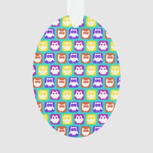 Colorful Owl Pattern Ornament