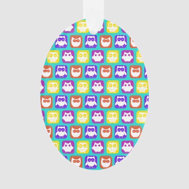 Colorful Owl Pattern Ornament (Front)