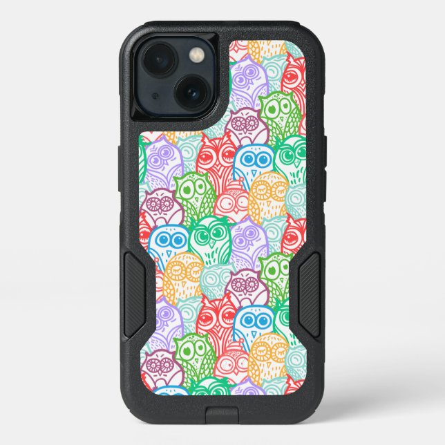 Colorful Owl Pattern Otterbox iPhone Case (Back)