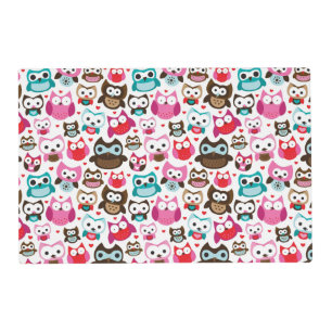 colorful owl pattern placemat