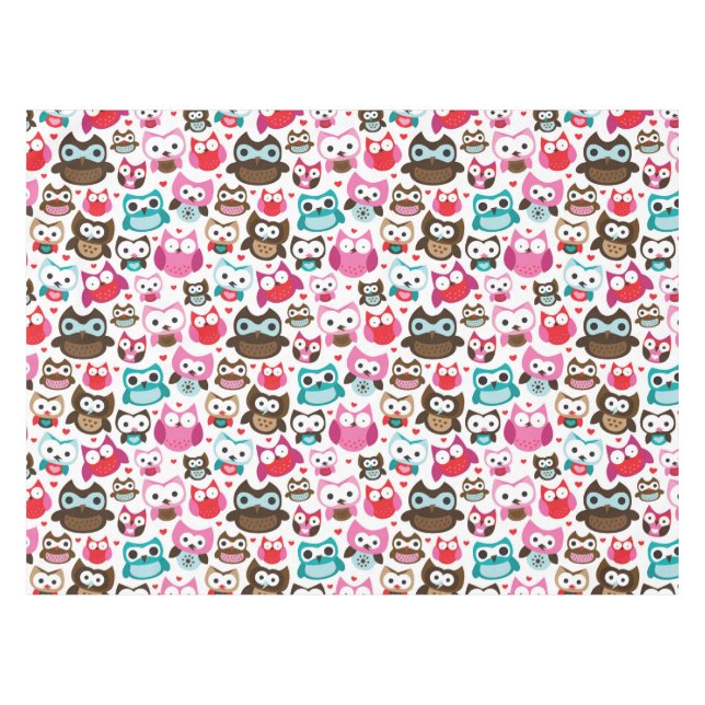 colorful owl pattern tablecloth (Front (Horizontal))