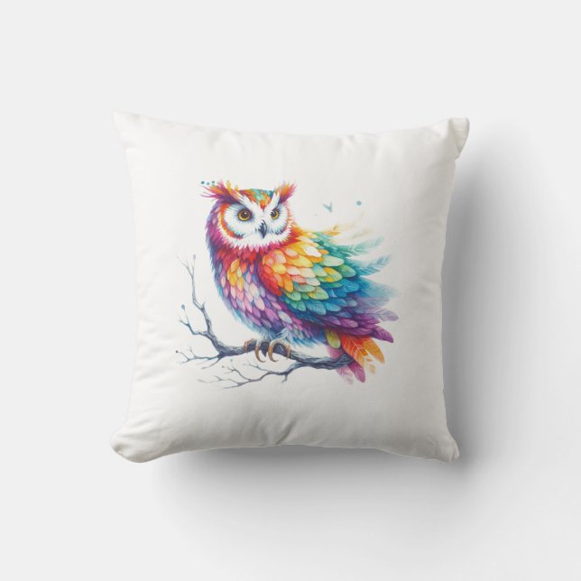 Colorful Owl Pillow (Front)