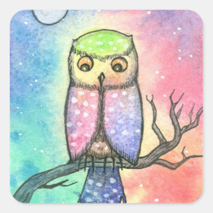Colorful Owl Stickers