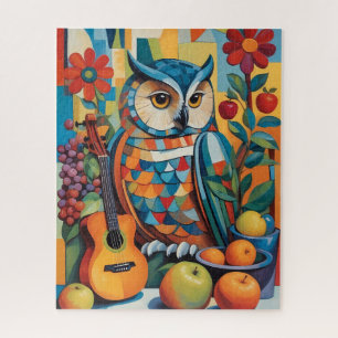 Colorful Owl Still life Portrait Jigsaw Puzzle