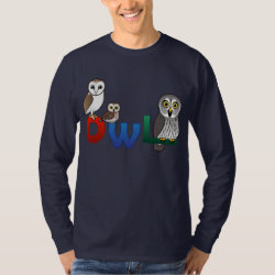 Colorful Owl Men's Basic Long Sleeve T-Shirt