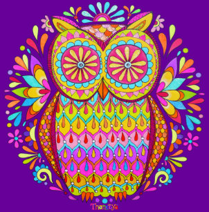 cute colorful owl art