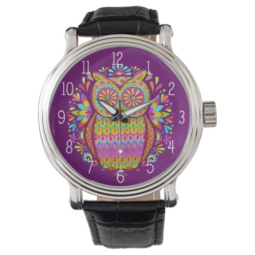 Colorful Owl Watch - Retro & Groovy!