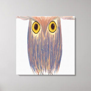 Colorful Owl Watercolor Canvas Print