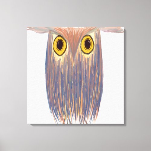 Colorful Owl Watercolor Painting Canvas Print