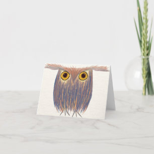 Colorful Owl Watercolor Painting Card