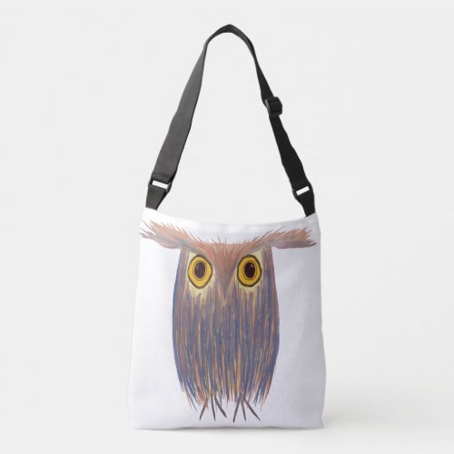 Colorful Owl Watercolor Painting Crossbody Bag