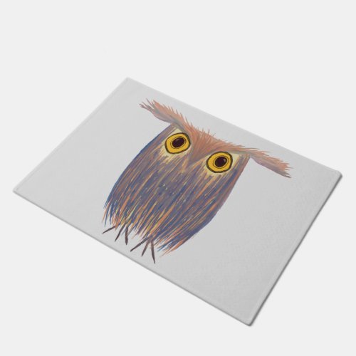 Colorful Owl Watercolor Painting Doormat