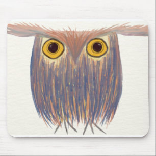 Colorful Owl Watercolor Painting Mouse Pad