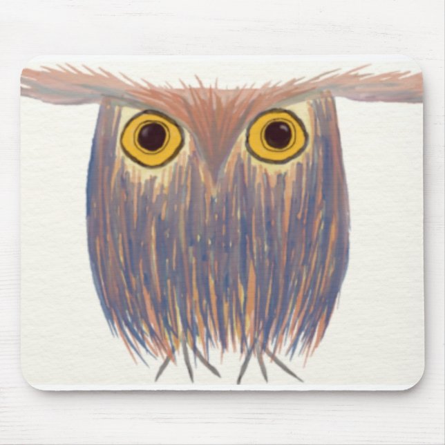 Colorful Owl Watercolor Painting Mouse Pad (Front)