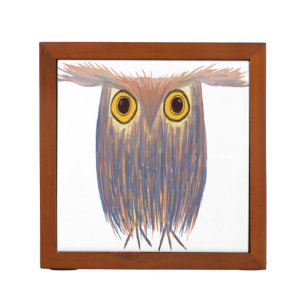 Colorful Owl Watercolor Painting Pencil/Pen Holder