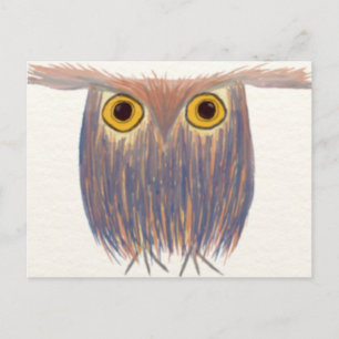 Colorful Owl Watercolor Painting Postcard