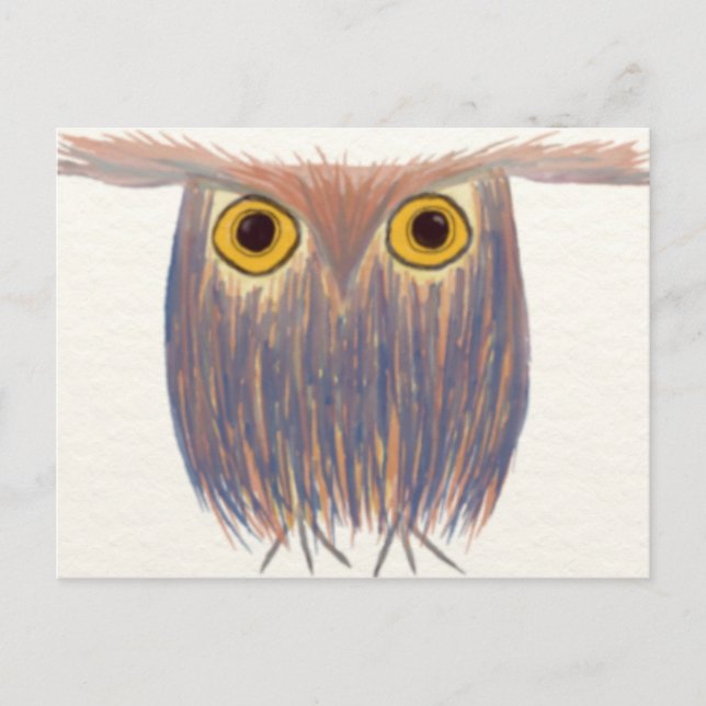 Colorful Owl Watercolor Painting Postcard (Front)