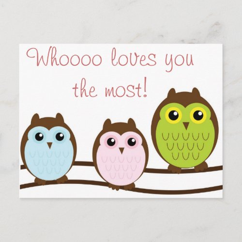 Colorful Owl Who Loves You Most Note Cards