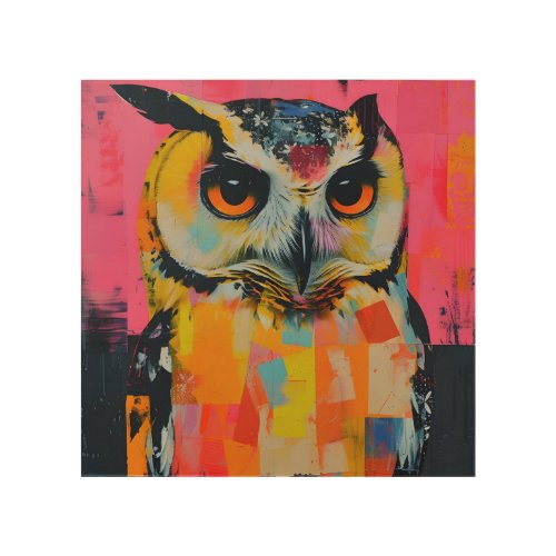 Colorful Owl Wood Wall Art