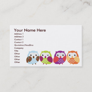 Colorful Owls Business Cards