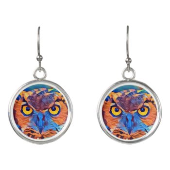 Colorful Owls Earrings by Kathys_Gallery at Zazzle