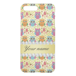 Colorful Owls Faux Gold Foil Bling Diamonds iPhone 8 Plus/7 Plus Case