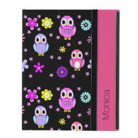 Colorful Owls Personalized iPad Folio Case