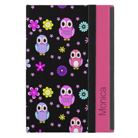 Colorful Owls Personalized Ipad Mini Folio Case