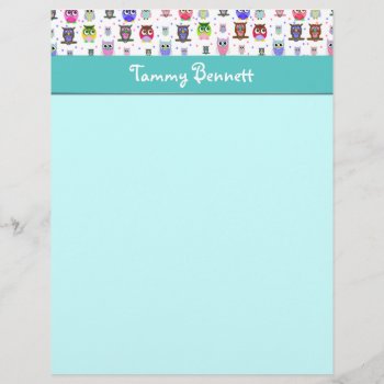 Colorful Owls Stationery by Hannahscloset at Zazzle
