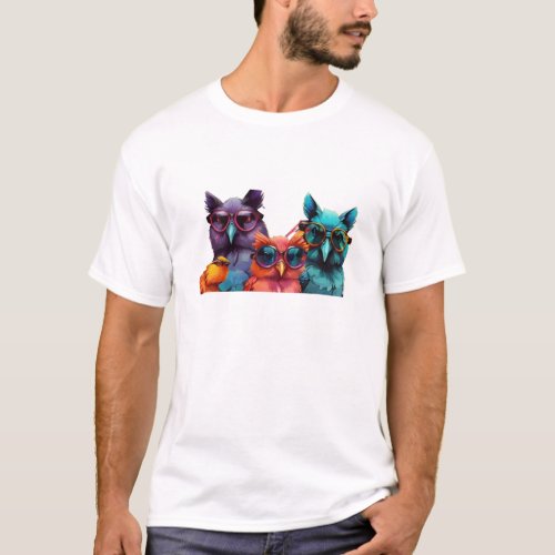 Colorful owls T_Shirt
