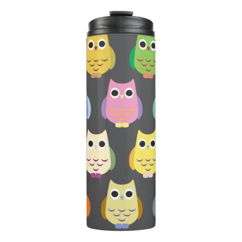 Colorful Owls Thermal Tumbler