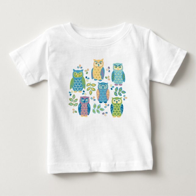 Colorful Owls Toddler T-Shirt (Front)