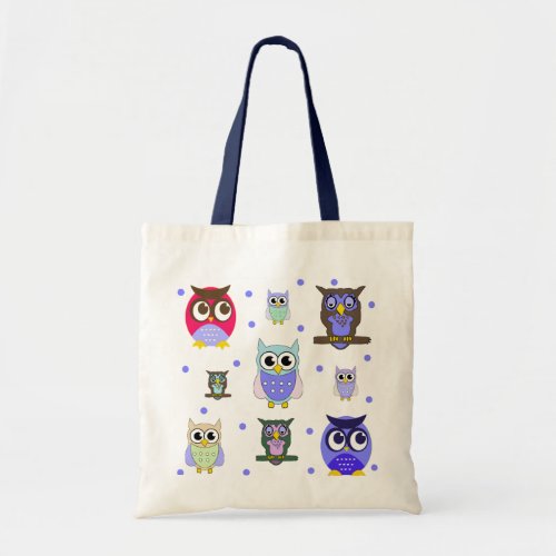 Colorful Owls Tote Bag