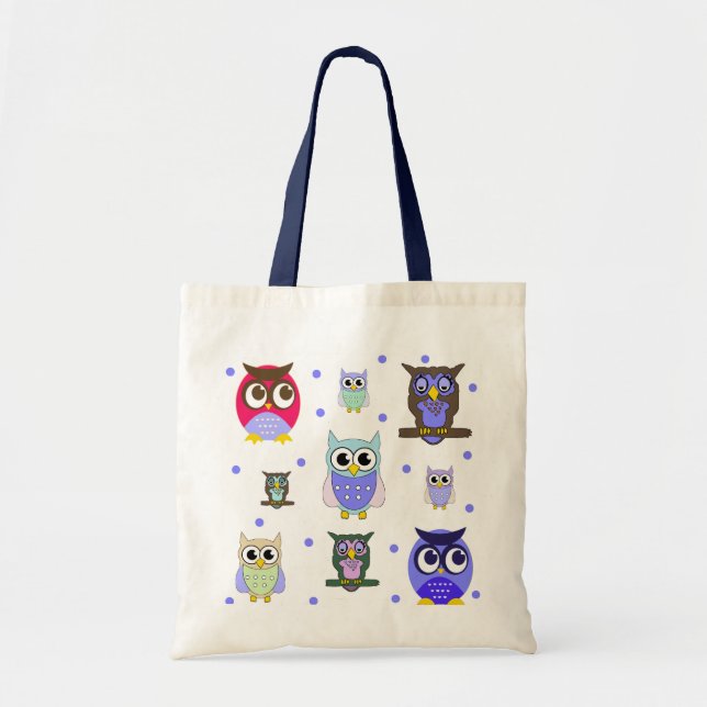 Colorful Owls Tote Bag (Front)