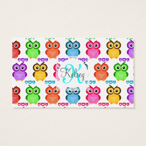 Colorful Own Monogram Business Card