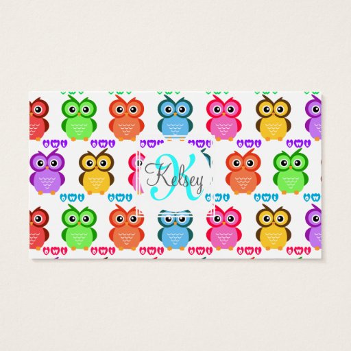 Customizable Colorful Own Monogram Business Card
