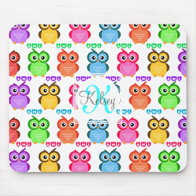 Colorful Own Monogram Mouse Pad (Front)