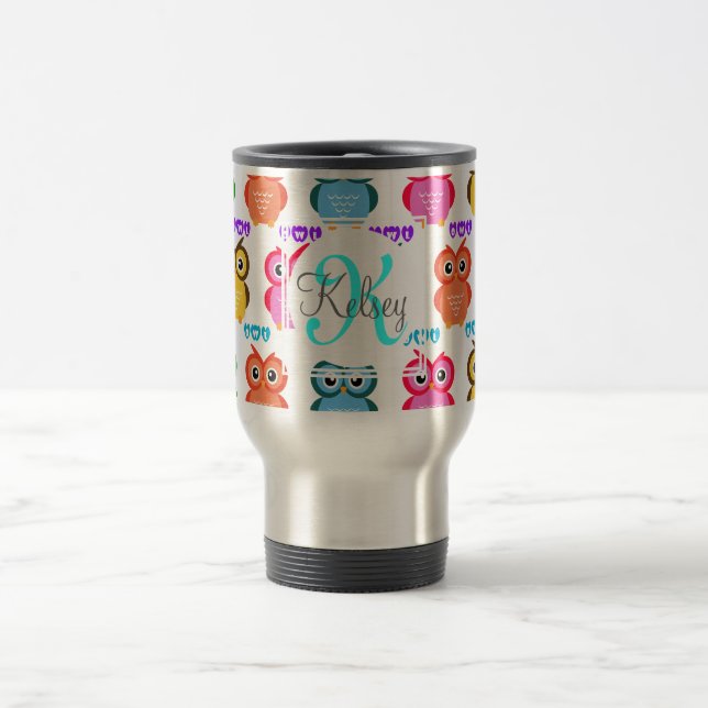 Colorful Own Monogram Travel Mug (Center)