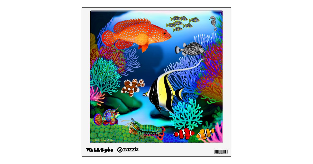 Colorful Pacific Coral Reef Fish Wall Decal Zazzle