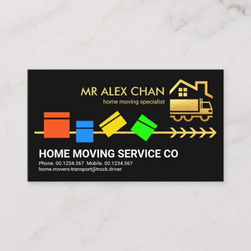 Colorful Packing Boxes Home Moving Business Card