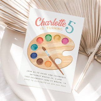 Colorful Paint and Art Birthday Party Invitation