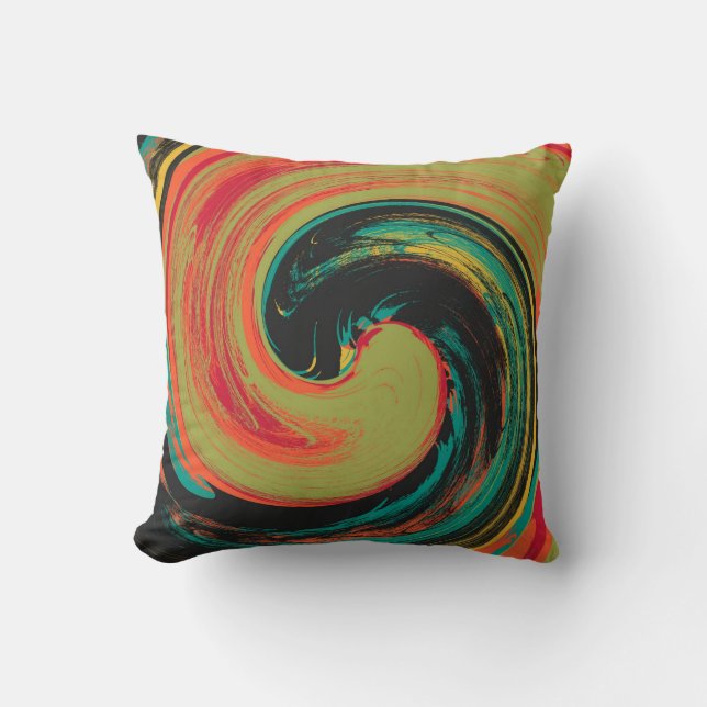 Colorful Paint Art Design Abstract Pillow (Front)