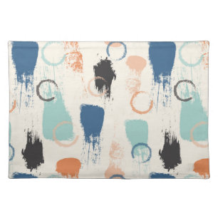Colorful Paint Blotches and Splats Cloth Placemat