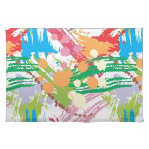 Colorful Paint Blotches and Splats Cloth Placemat