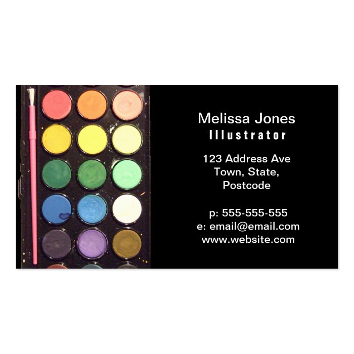 Colorful Paint Box Rainbow Business Card Templates